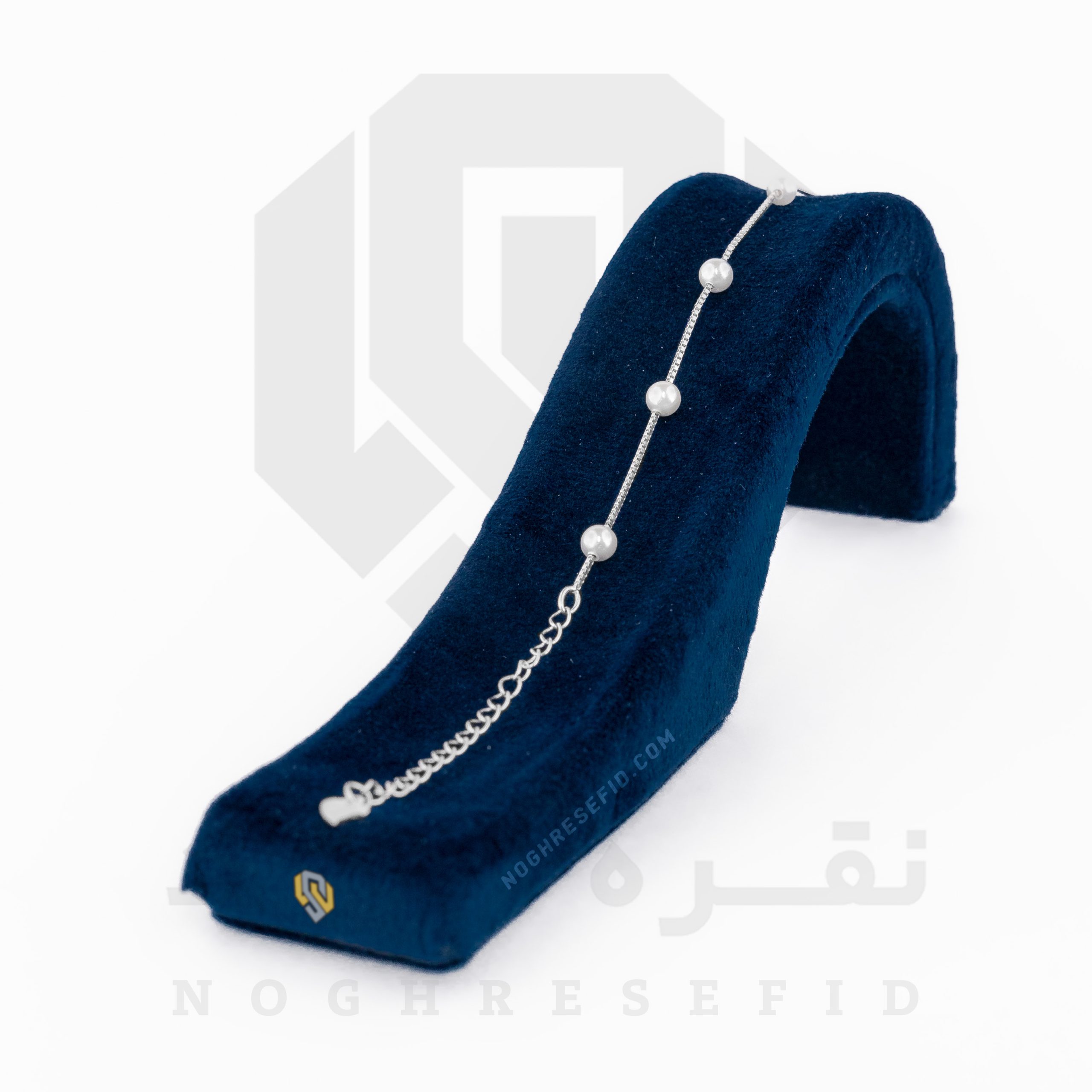 دستبند نقره عیار 925 خارجی کد WSA0182 طرح مروارید | نقره سفید دستبند نقره عیار 925 خارجی کد WSA0182 طرح مروارید | نقره سفید