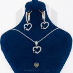 گالری اول نیم ست نقره عیار 925 ایرانی کد NID0052 طرح قلب ستاره دار | نقره سفید