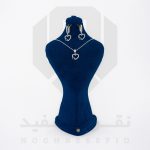 نیم ست نقره عیار 925 ایرانی کد NID0052 طرح قلب ستاره دار | نقره سفید