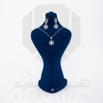نیم ست نقره عیار 925 ایرانی کد NIH0031 طرح دانه برف | نقره سفید