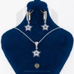 گالری اول نیم ست نقره عیار 925 ایرانی کد NID0051 طرح ستاره چشم و نظر | نقره سفید