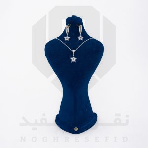 نیم ست نقره عیار 925 ایرانی کد NID0051 طرح ستاره چشم و نظر | نقره سفید