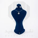 نیم ست نقره عیار 925 خارجی کد WSH0042 طرح گل نگین دار | نقره سفید