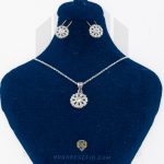 گالری اول نیم ست نقره عیار 925 خارجی کد WSH0042 طرح گل نگین دار | نقره سفید