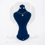 نیم ست نقره عیار 925 خارجی کد WSV0122 طرح قلب سبز و بنفش | نقره سفید