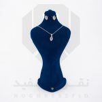 نیم ست نقره عیار 925 خارجی کد WSV0123 طرح چشم | نقره سفید