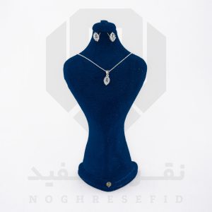نیم ست نقره عیار 925 خارجی کد WSV0123 طرح چشم | نقره سفید
