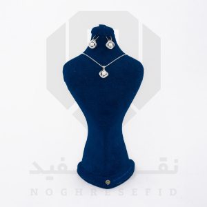 نیم ست نقره عیار 925 خارجی کد WSA0144 طرح مروارید کوچک | نقره سفید