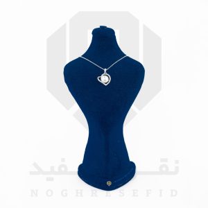 پلاک نقره عیار 925 خارجی کد WSA5221 طرح قلب مرواریدی | نقره سفید