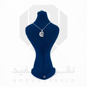 پلاک نقره عیار 925 ایرانی کد NIL5051 طرح ماه | نقره سفید