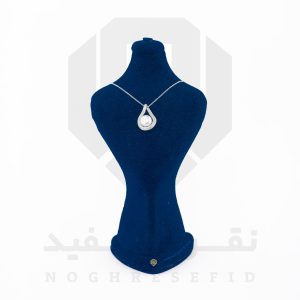 پلاک نقره عیار 925 خارجی کد WSL5241 طرح مروارید | نقره سفید