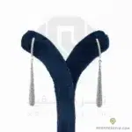 گوشواره نقره عیار 925 خارجی کد WSB0102 طرح اشک بلورین | نقره سفید