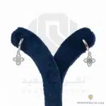 گوشواره نقره عیار 925 خارجی کد WSB0105 طرح گل 4 پر | نقره سفید