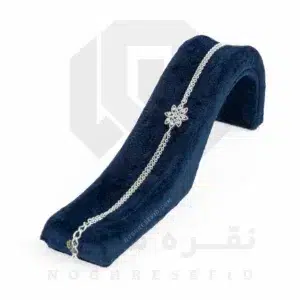 دستبند نقره عیار 925 ایرانی کد NIA0331 طرح گل | نقره سفید