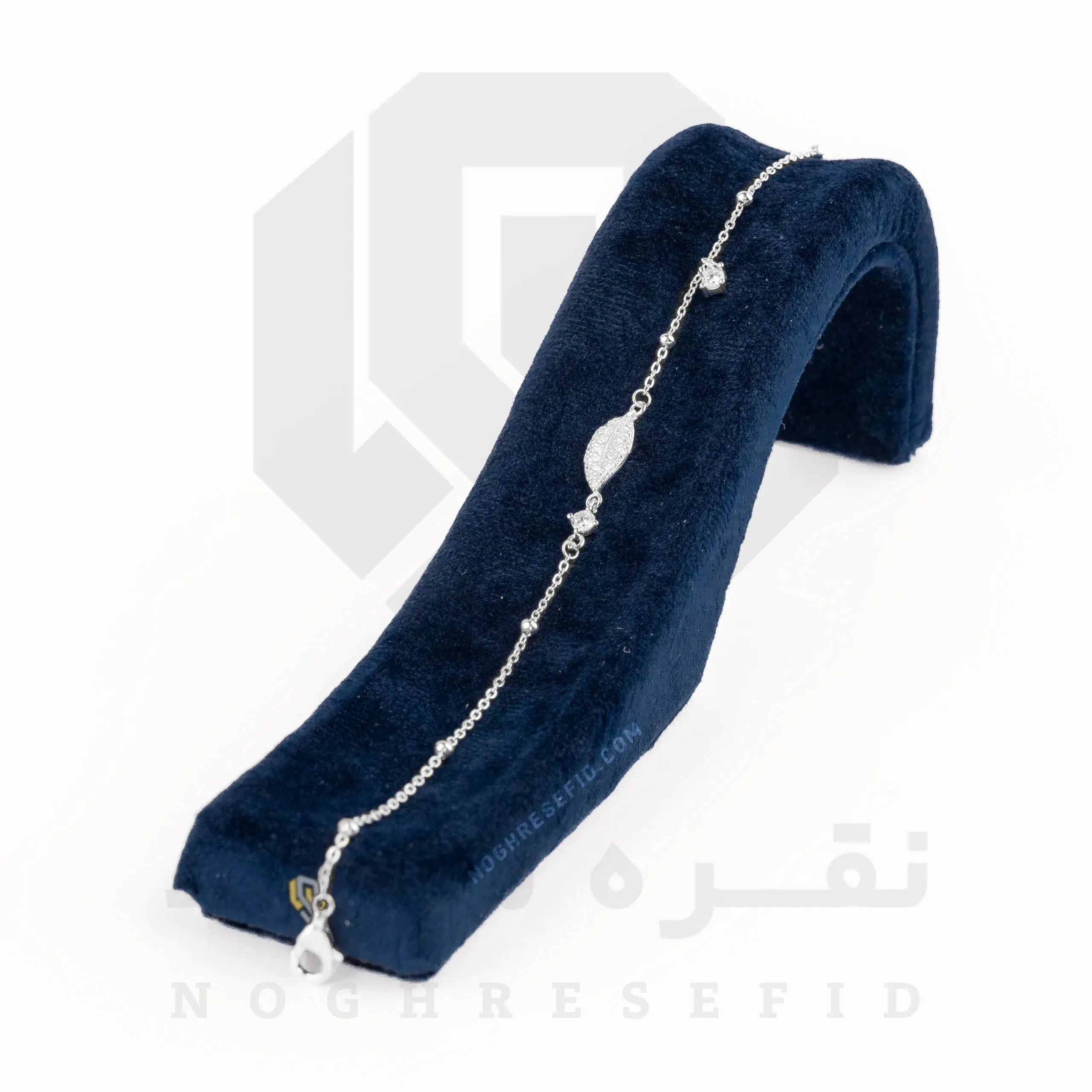 دستبند نقره عیار 925 خارجی کد WSB0122 طرح برگ کوچک | نقره سفید دستبند نقره عیار 925 خارجی کد WSB0122 طرح برگ کوچک | نقره سفید