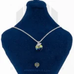 گردنبند نقره عیار 925 خارجی کد WSB5102 طرح قلب هفت رنگ | نقره سفید