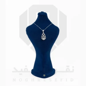 پلاک نقره عیار 925 ایرانی کد NIA5173 طرح سرو | نقره سفید