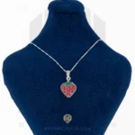 پلاک نقره عیار 925 خارجی کد WSH5043 طرح توت فرنگی | نقره سفید