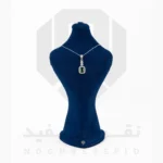 پلاک نقره عیار 925 ایرانی کد NIA5174 طرح زمرد | نقره سفید