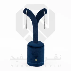 گوشواره نقره عیار 925 خارجی کد WSB0102 طرح اشک بلورین | نقره سفید