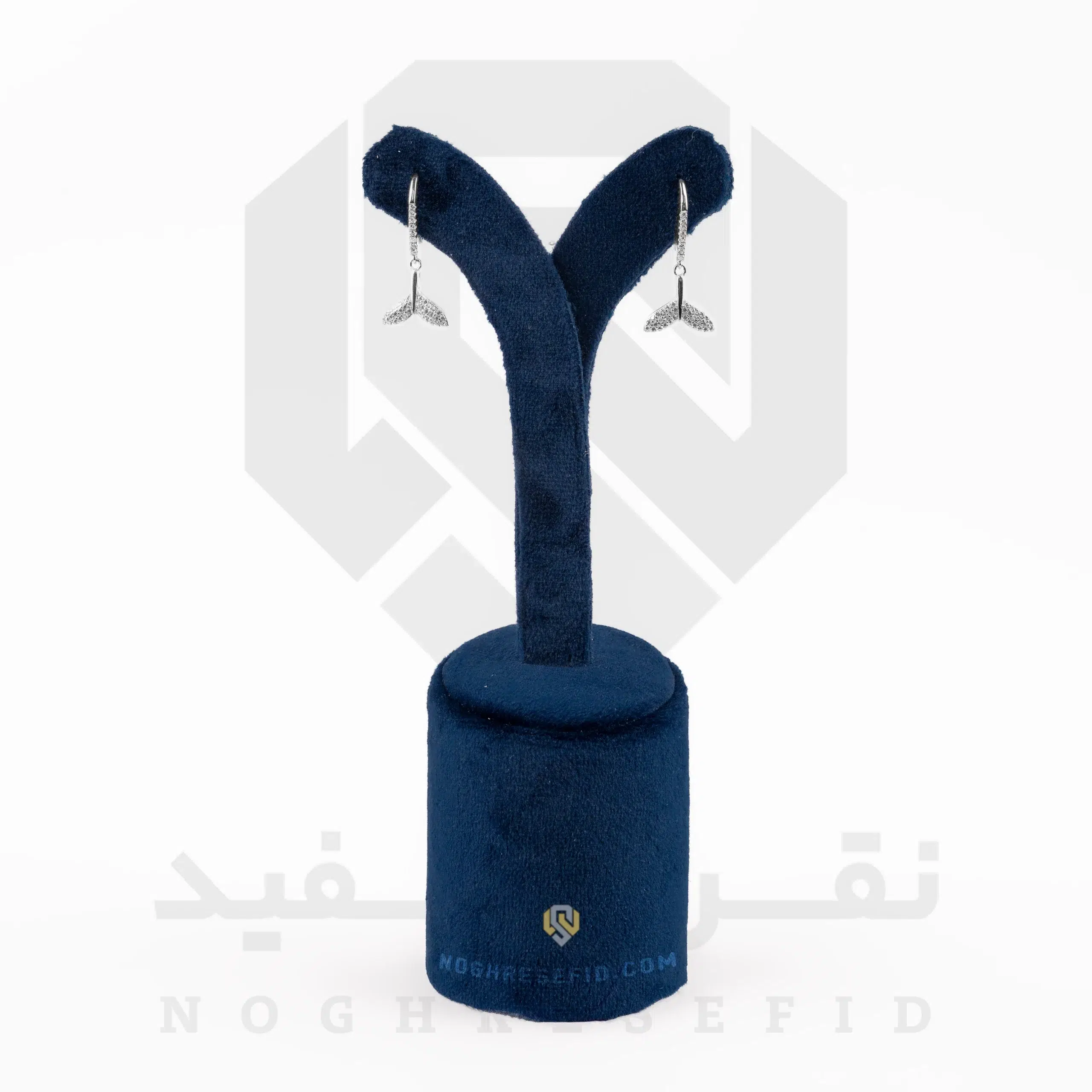 گوشواره نقره عیار 925 خارجی کد WSB0103 طرح دم دلفین | نقره سفید گوشواره نقره عیار 925 خارجی کد WSB0103 طرح دم دلفین | نقره سفید
