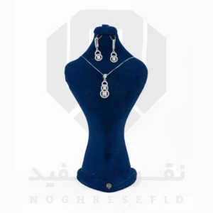 نیم ست نقره عیار 925 ایرانی کد NIH0033 طرح دوران | نقره سفید