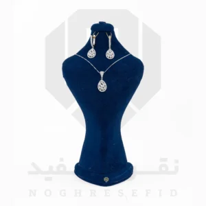 نیم ست نقره عیار 925 ایرانی کد NIH0032 طرح دیدار | نقره سفید