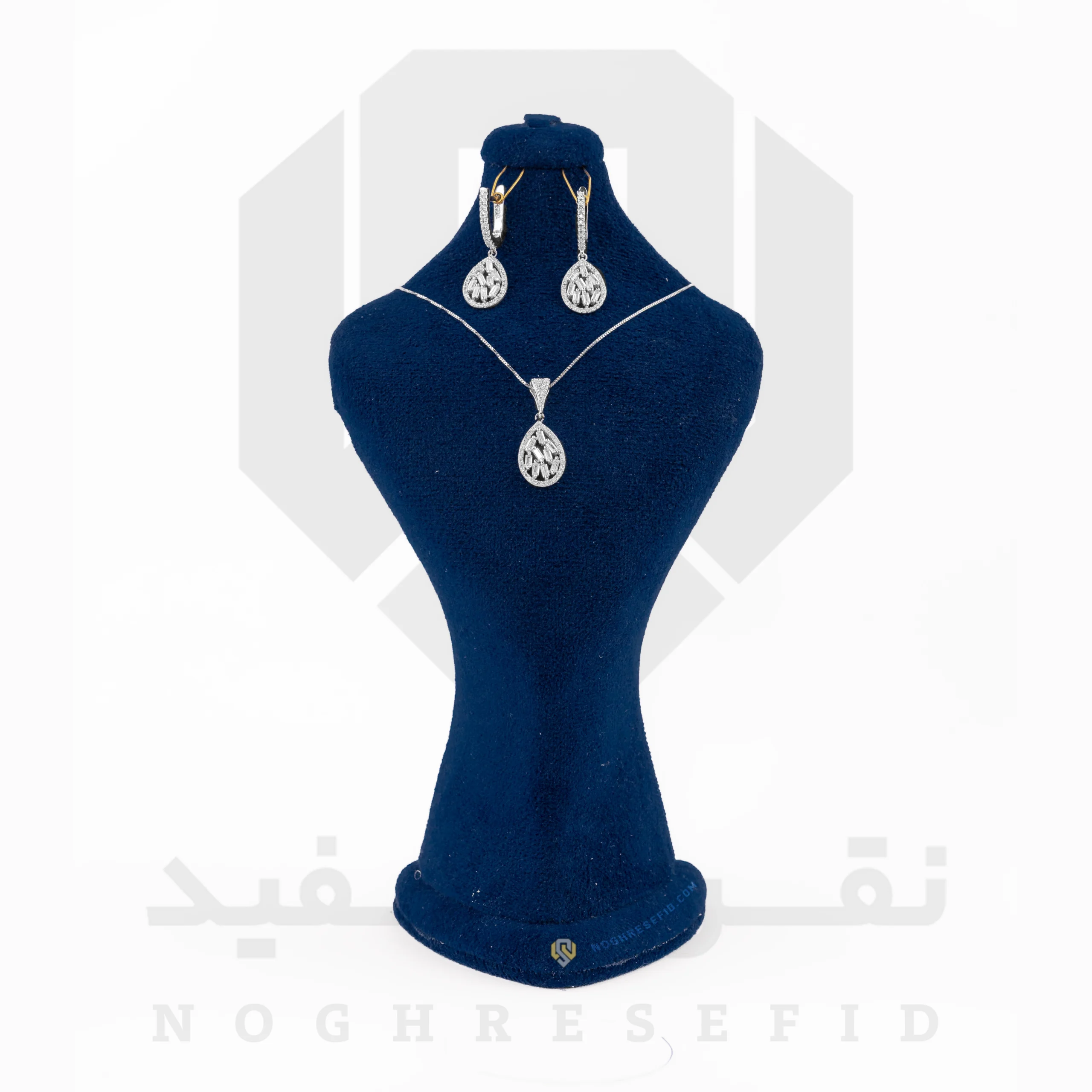 نیم ست نقره عیار 925 ایرانی کد NIH0032 طرح دیدار | نقره سفید نیم ست نقره عیار 925 ایرانی کد NIH0032 طرح دیدار | نقره سفید