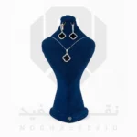 نیم ست نقره عیار 925 ایرانی کد NIA0151 طرح ونکلیف مشکی | نقره سفید
