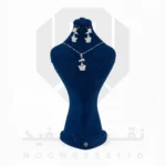 نیم ست نقره عیار 925 خارجی کد WST0083 طرح گل | نقره سفید