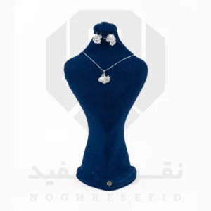 نیم ست نقره عیار 925 خارجی کد WSA0147 طرح قو | نقره سفید