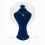نیم ست نقره عیار 925 خارجی کد WSV0124 طرح یاقوت کبود | نقره سفید