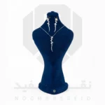 نیم ست نقره عیار 925 خارجی کد WSB0101 طرح خوشه | نقره سفید