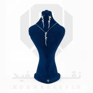 نیم ست نقره عیار 925 خارجی کد WSB0101 طرح خوشه | نقره سفید