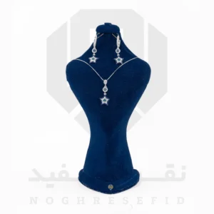 نیم ست نقره عیار 925 ایرانی کد NID0054 طرح ستاره چشم و نطر | نقره سفید