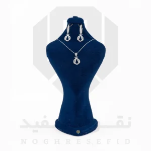 نیم ست نقره عیار 925 ایرانی کد NID0055 طرح کفشدوزک | نقره سفید