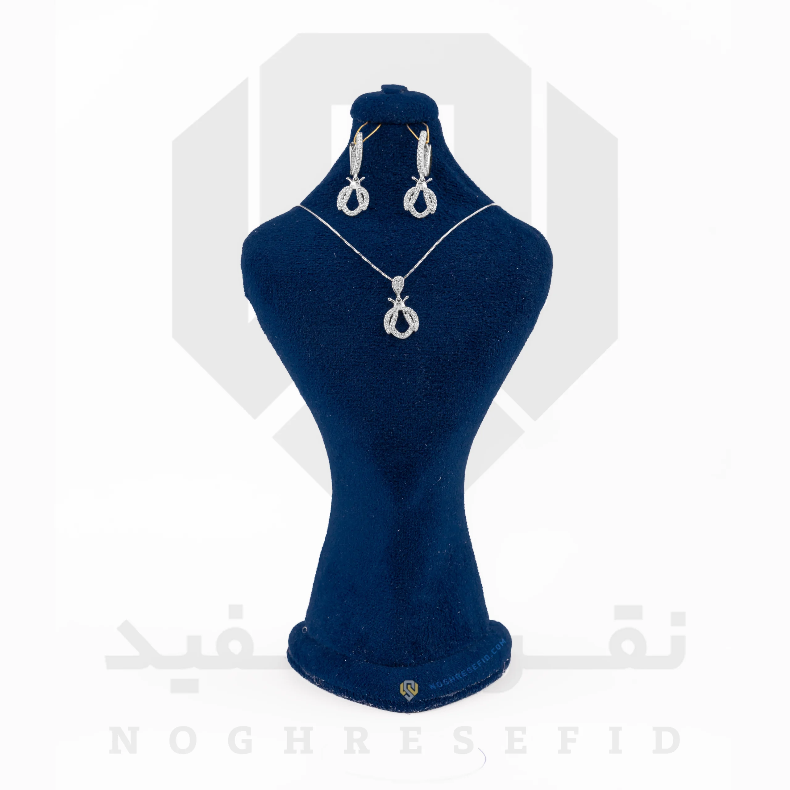 نیم ست نقره عیار 925 ایرانی کد NID0055 طرح کفشدوزک | نقره سفید نیم ست نقره عیار 925 ایرانی کد NID0055 طرح کفشدوزک | نقره سفید