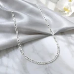 گردنبند نقره عیار ۹۲۵ طرح فیگارو کد WZ3101 | نقره سفید