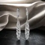 گوشواره نقره عیار ۹۲۵ کد NZ4101 | نقره سفید