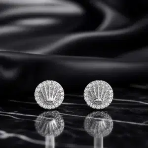 گوشواره نقره عیار ۹۲۵ طرح رولکس | نقره سفید