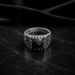 انگشتر مردانه نقره عیار ۹۲۵ کد WGH1101 | نقره سفید