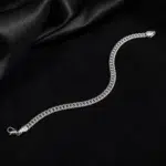 دستبند نقره طرح کارتیه کد NI3592 | نقره سفید