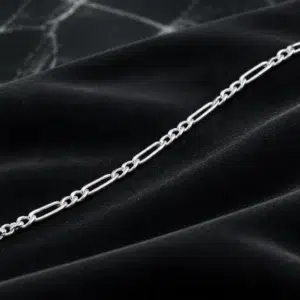 دستبند نقره طرح فیگارو کد NZ2101 | نقره سفید