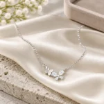گردنبند نقره طرح پروانه عیار ۹۲۵ کد WS55361 | نقره سفید