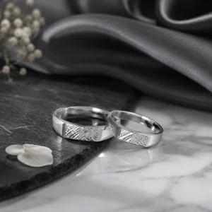 انگشتر هم نقره عیار ۹۲۵ کد NI2523 | نقره سفید