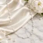 گردنبند نقره طرح مروارید عیار ۹۲۵ کد WS71071 | نقره سفید