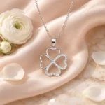 گردنبند نقره طرح گل عیار ۹۲۵ کد WGH6152 | نقره سفید
