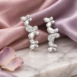 گوشواره نقره طرح پروانه عیار ۹۲۵ کد WGH41312 | نقره سفید