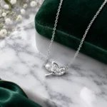 گردنبند نقره طرح پرنده عیار ۹۲۵ کد WS55363 | نقره سفید