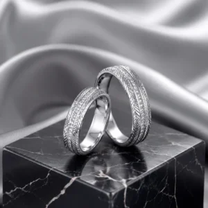 انگشتر هم نقره عیار ۹۲۵ کد NI2521 | نقره سفید